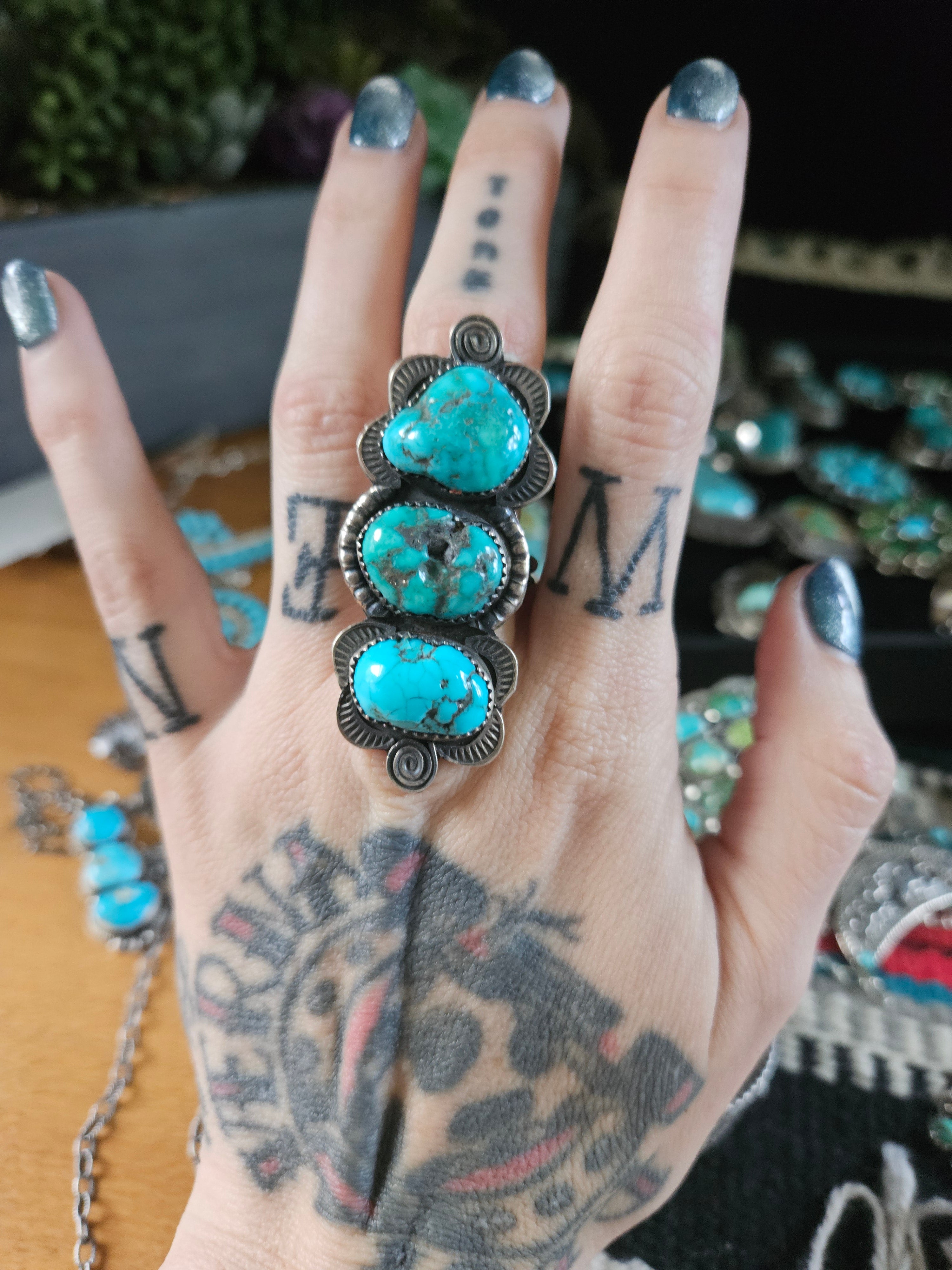 Triple Turquoise Ring