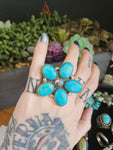 Big Turquoise Cluster Ring