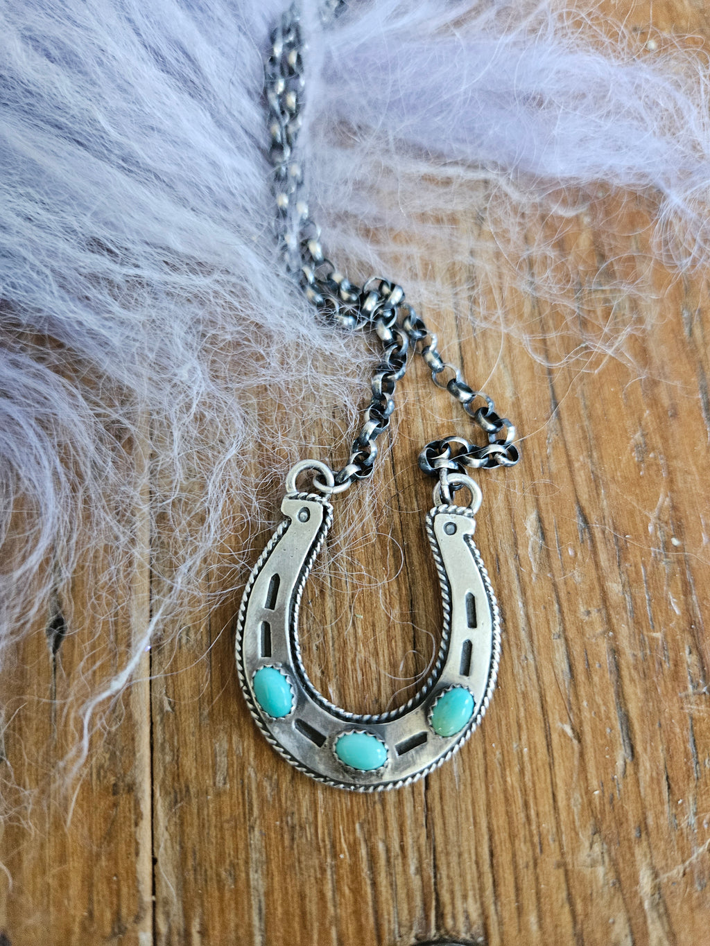 Turquoise Horseshoe Necklace