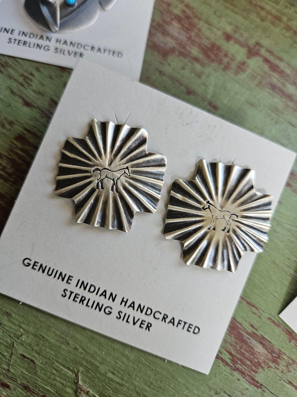 Horse Concho Cross Earrings