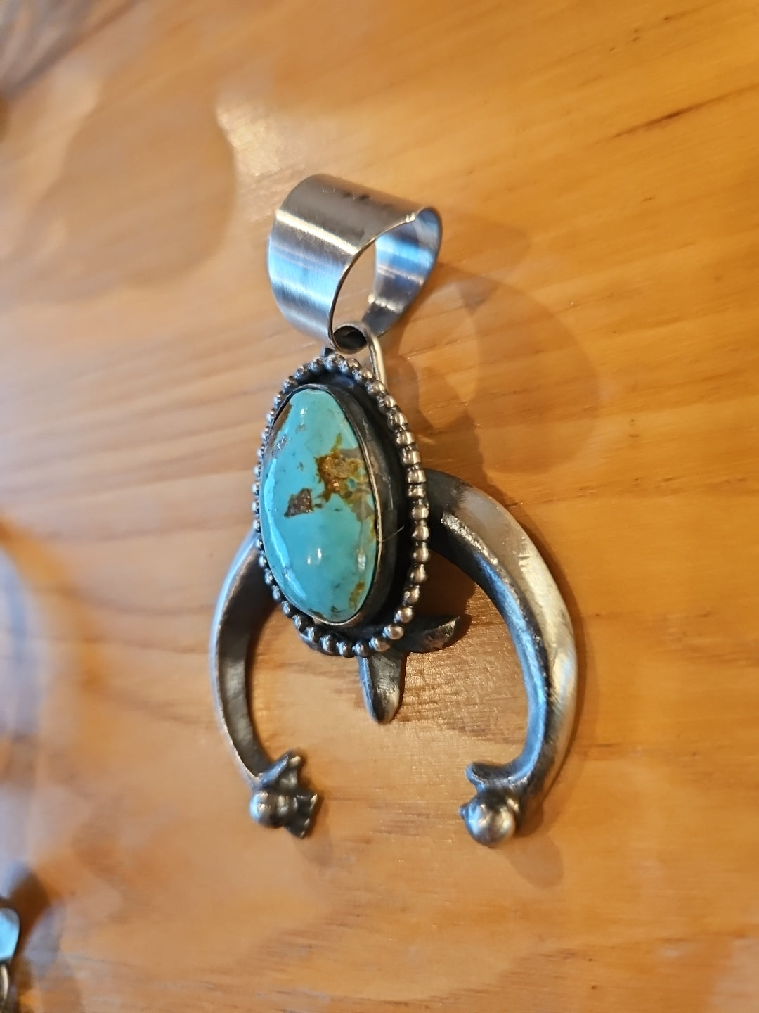 Number 8 Turquoise Naja Pendant by Chimney Butte
