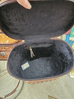Tooled Leather Big Thunderbird Train Case Travel Case Box SALE