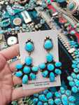 Turquoise Cluster Big Statement Earrings