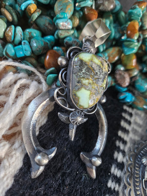 Chimney Butte Big Palomino Naja Pendant with Pyrite SALE