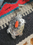 Coral Turtle Pendant