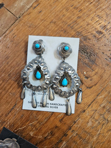 Turquoise Repousse Dangles SALE