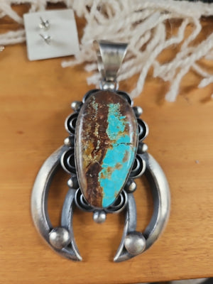 THICK Number 8 Turquoise Naja Pendant SALE