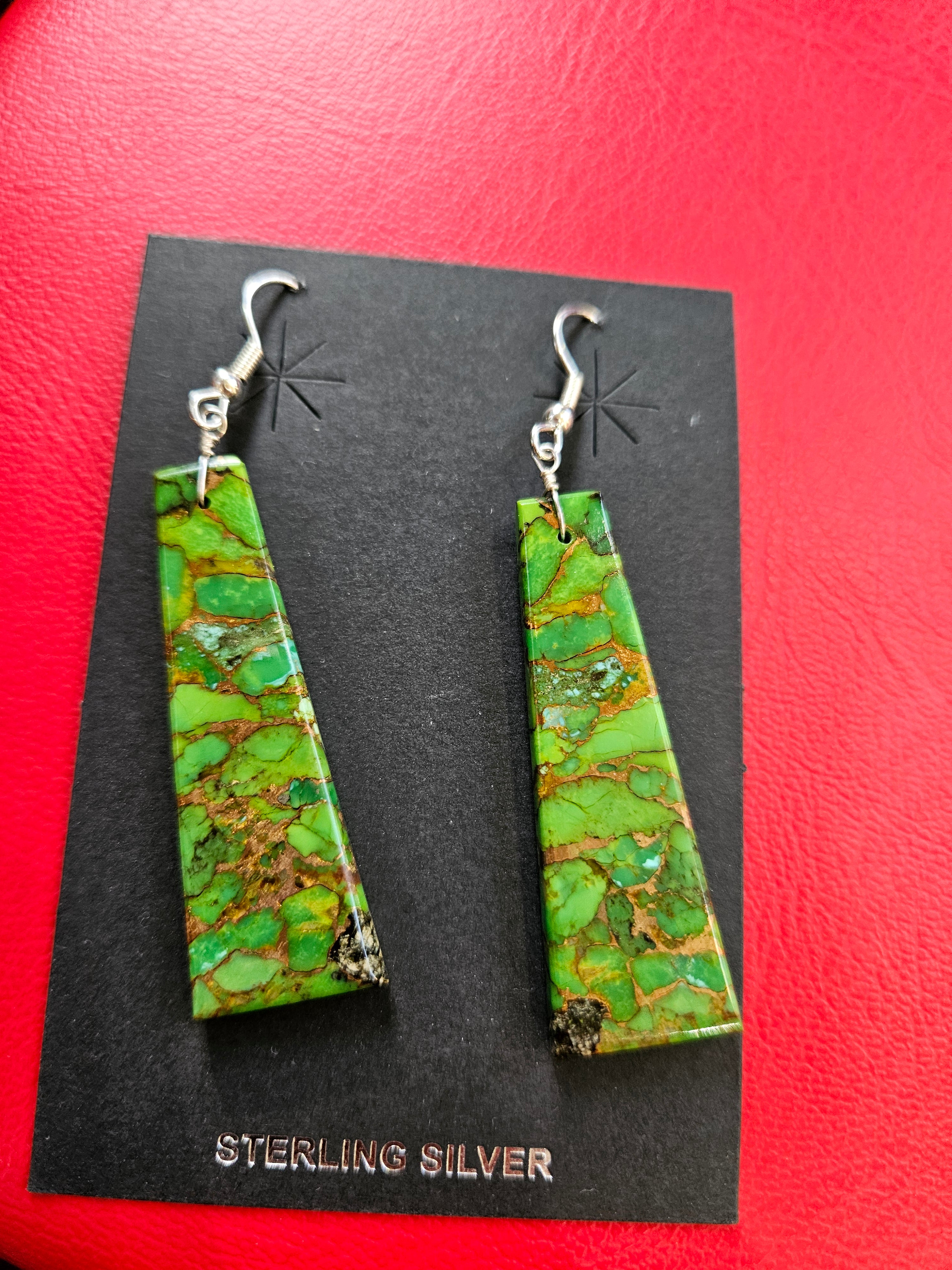 Mojave Green Slab Earrings