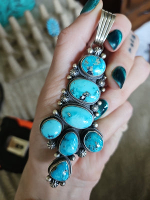 Gorgeous Blue Turquoise Statement Pendant