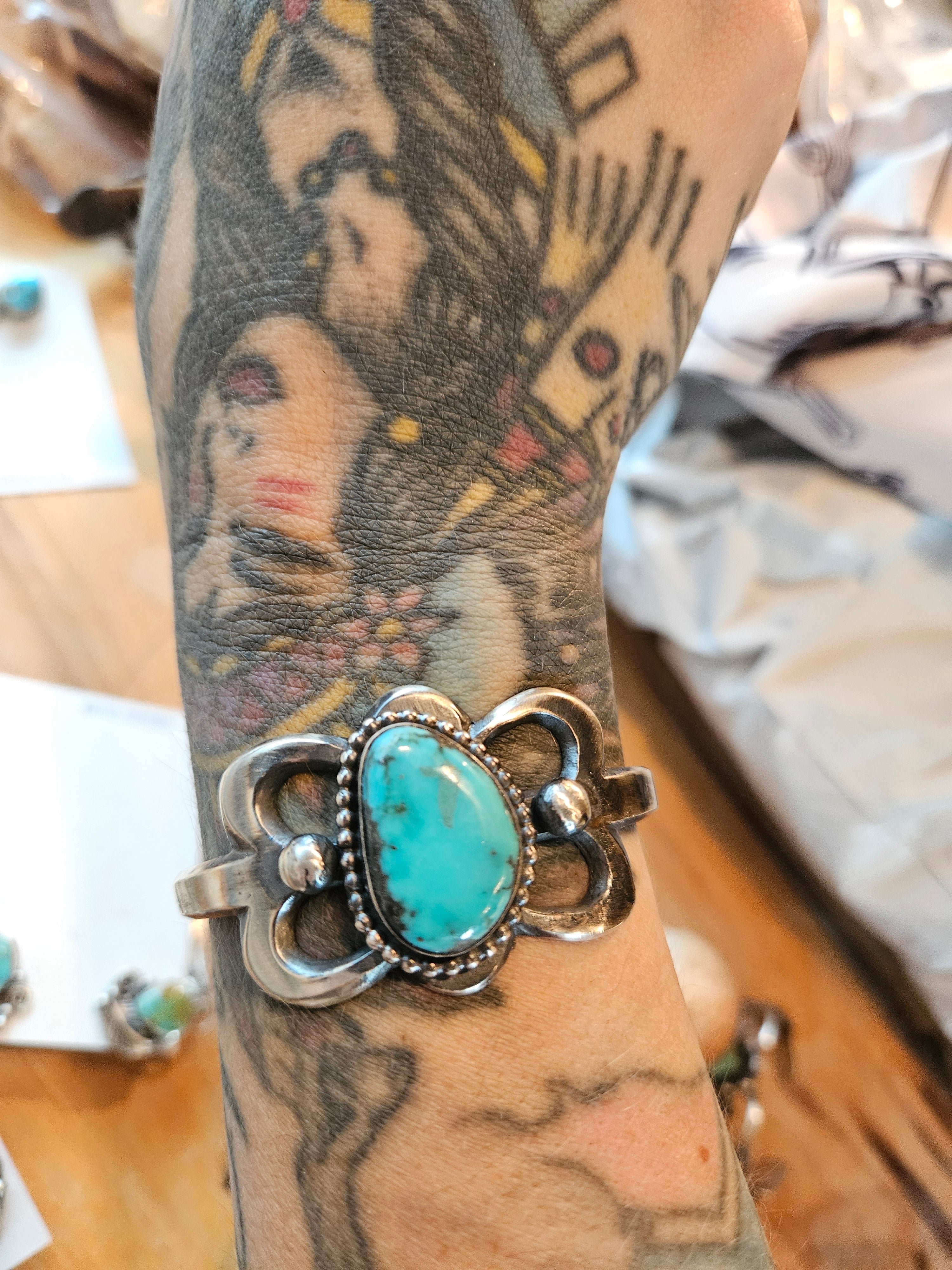 Sandcast Turquoise Chimney Butte Cuff SALE
