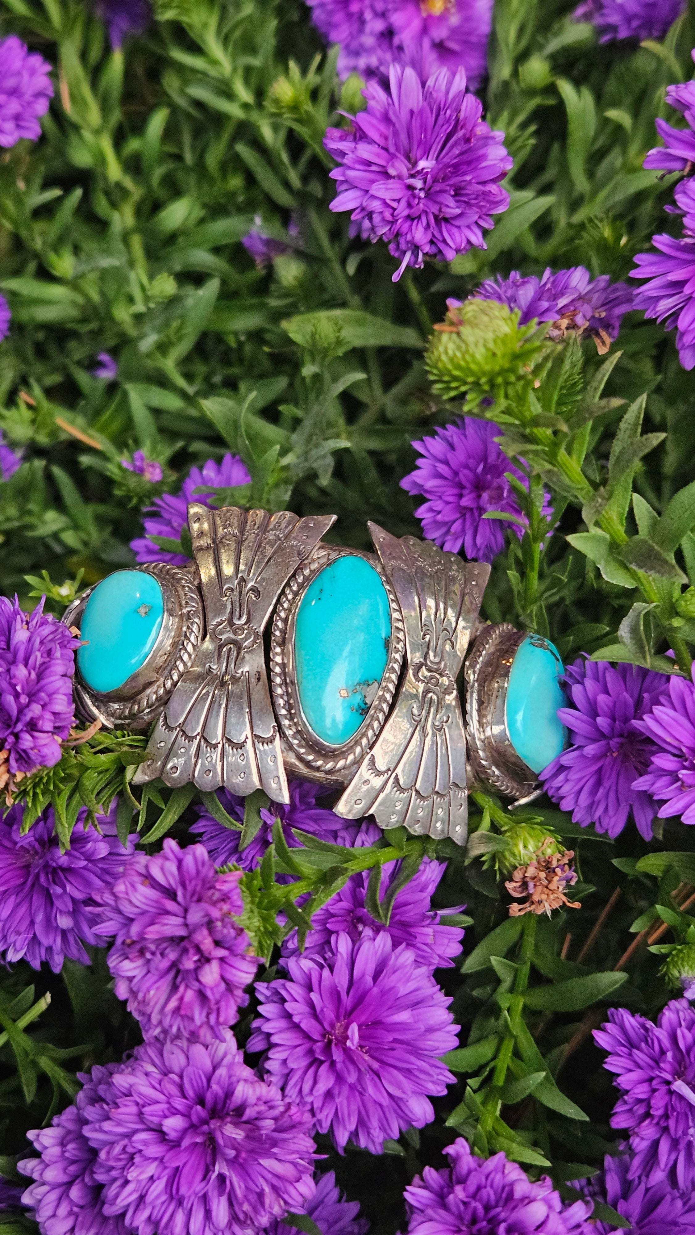 Vintage Turquoise Concho Cuff