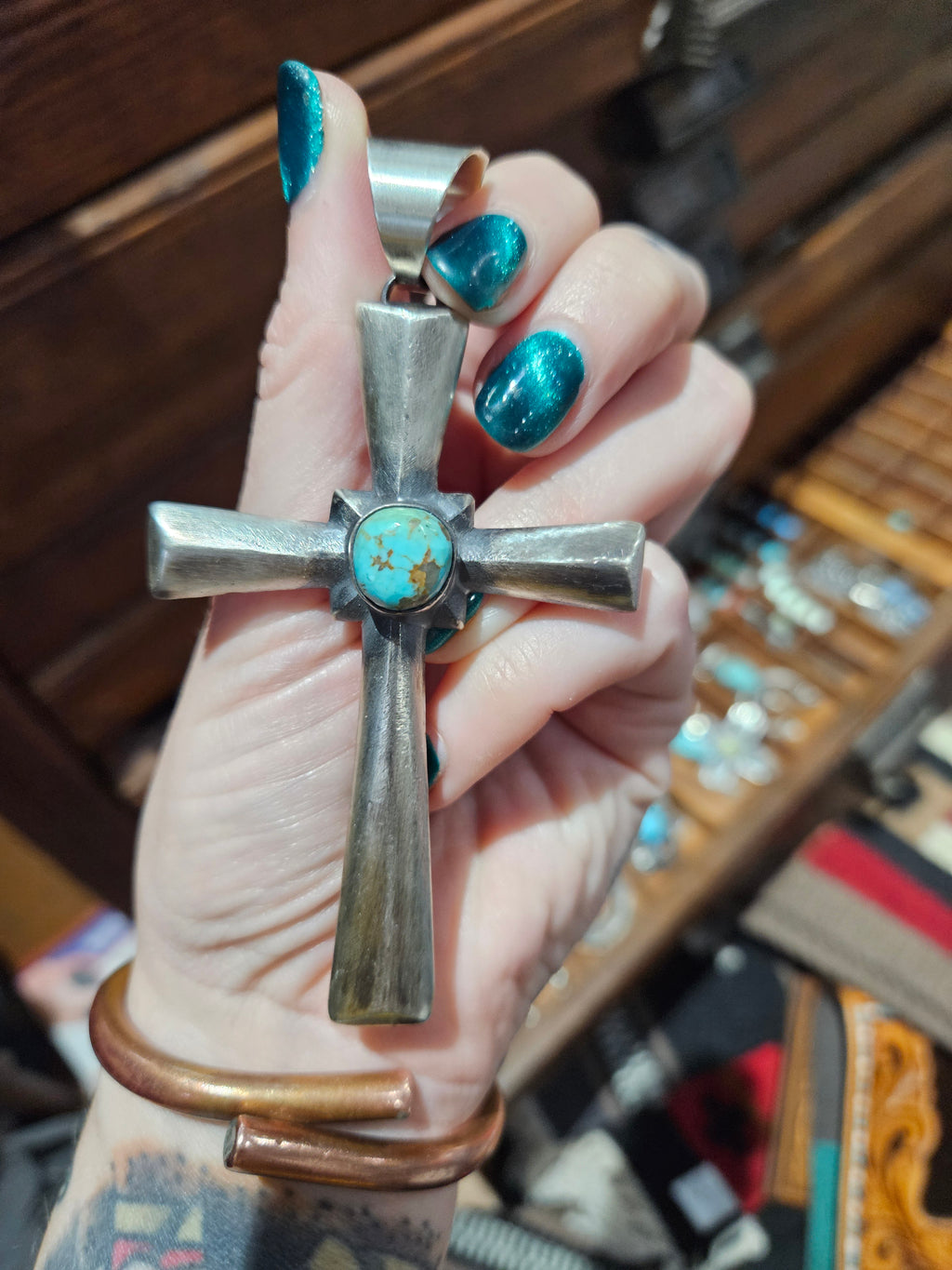 Number 8 Turquoise Cross SALE