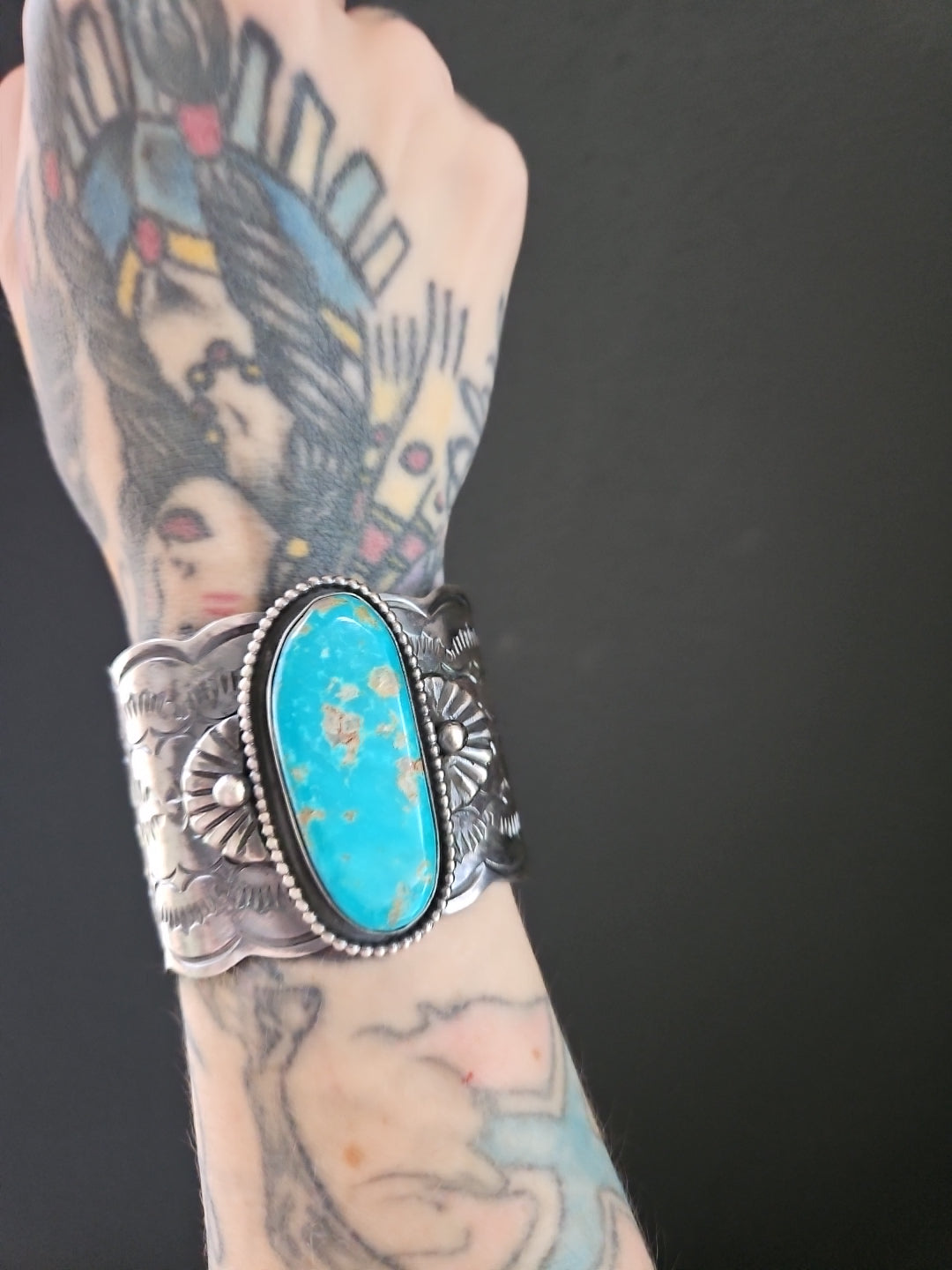 Blue Sonoran Turquoise Chimney Butte Statement Cuff. **ON HOLD**