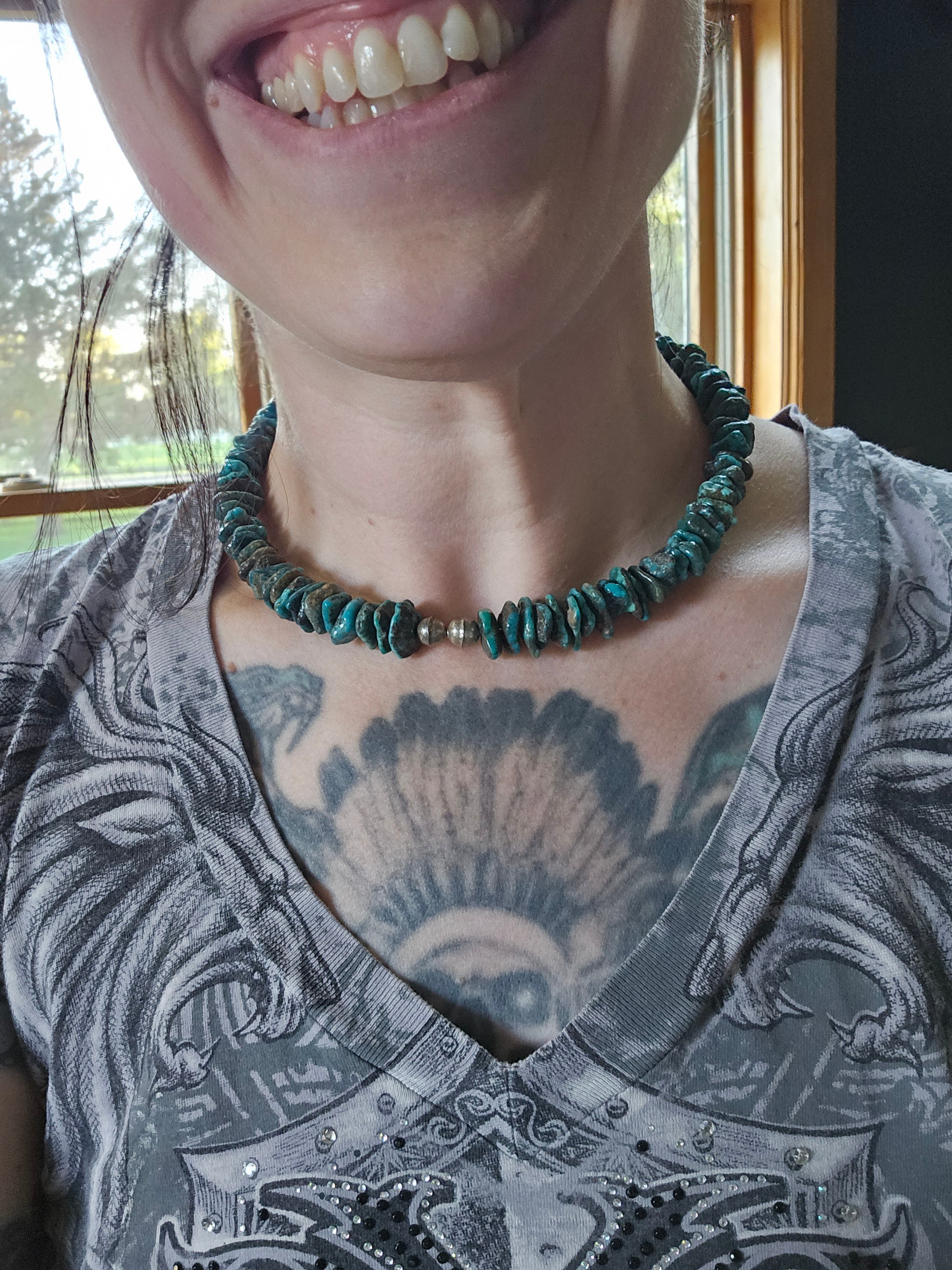 Turquoise Chunk Choker Necklace