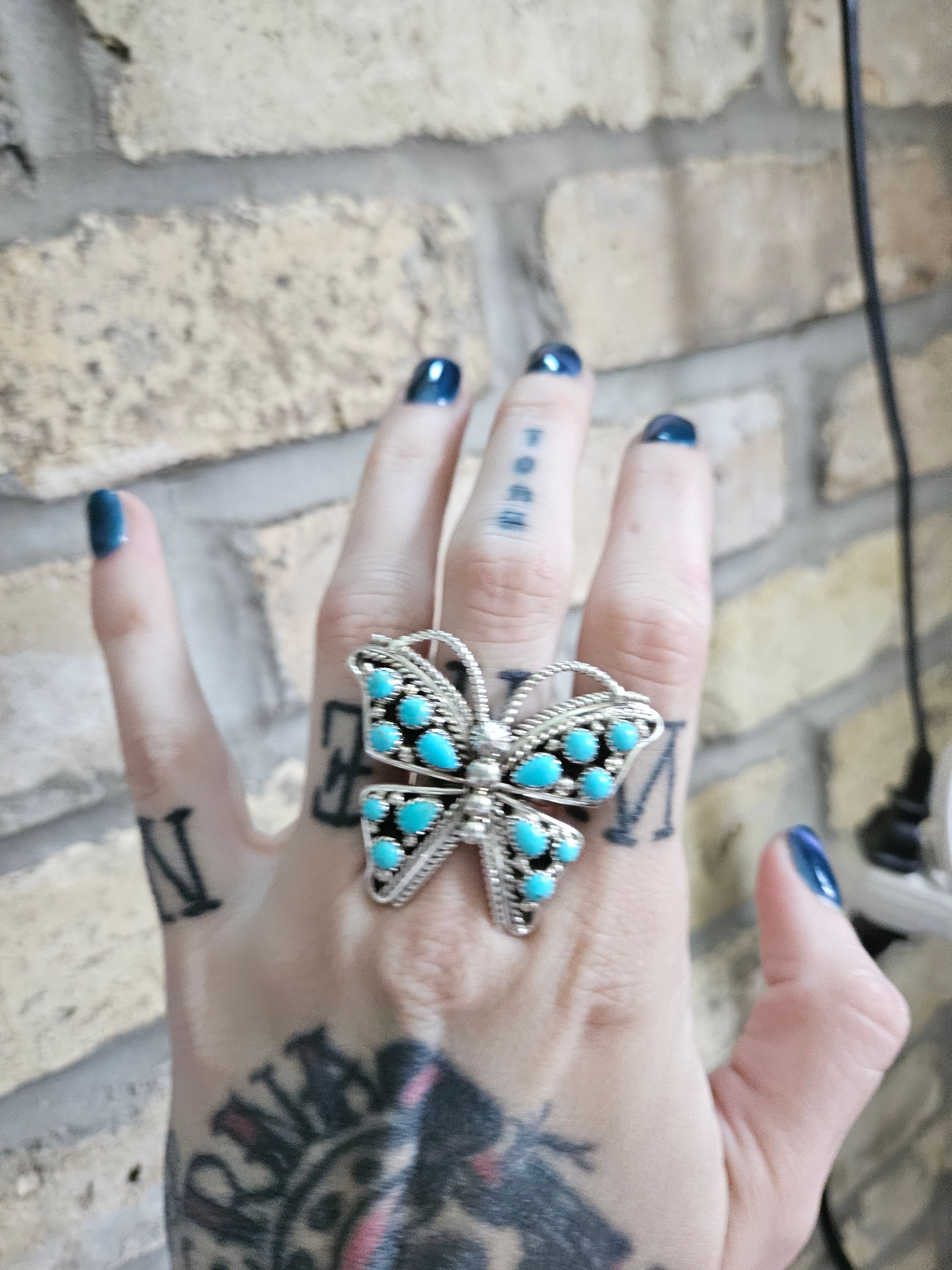 Turquoise Butterfly Ring