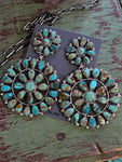 BIG Green Turquoise Cluster Earrings