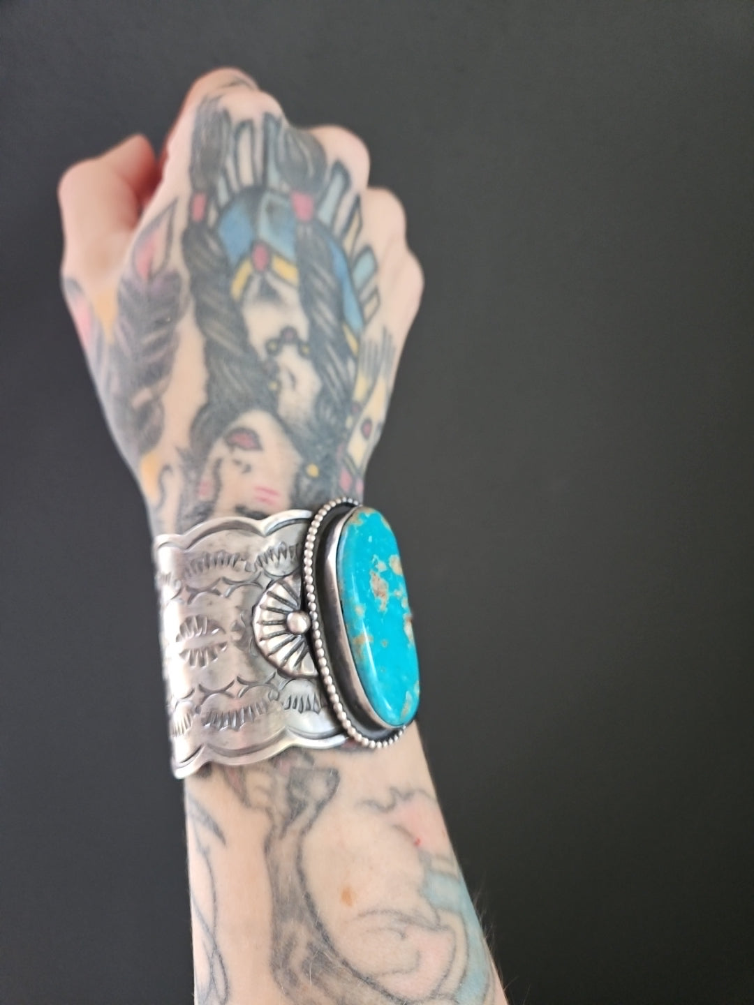 Blue Sonoran Turquoise Chimney Butte Statement Cuff. **ON HOLD**
