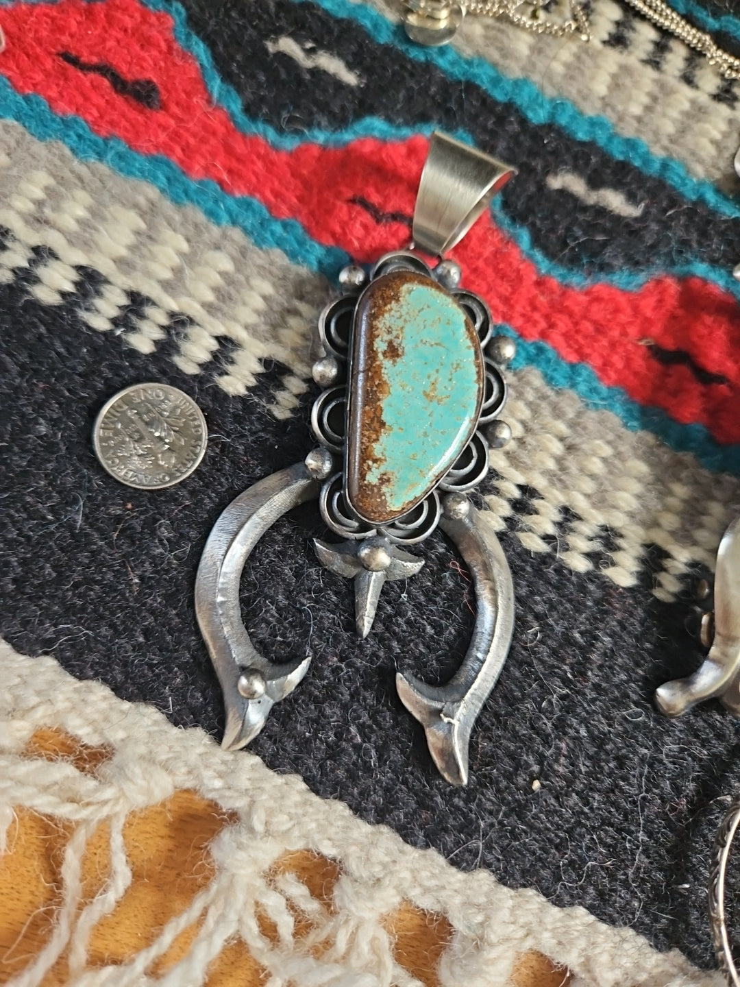 Number 8 Turquoise Naja Pendant