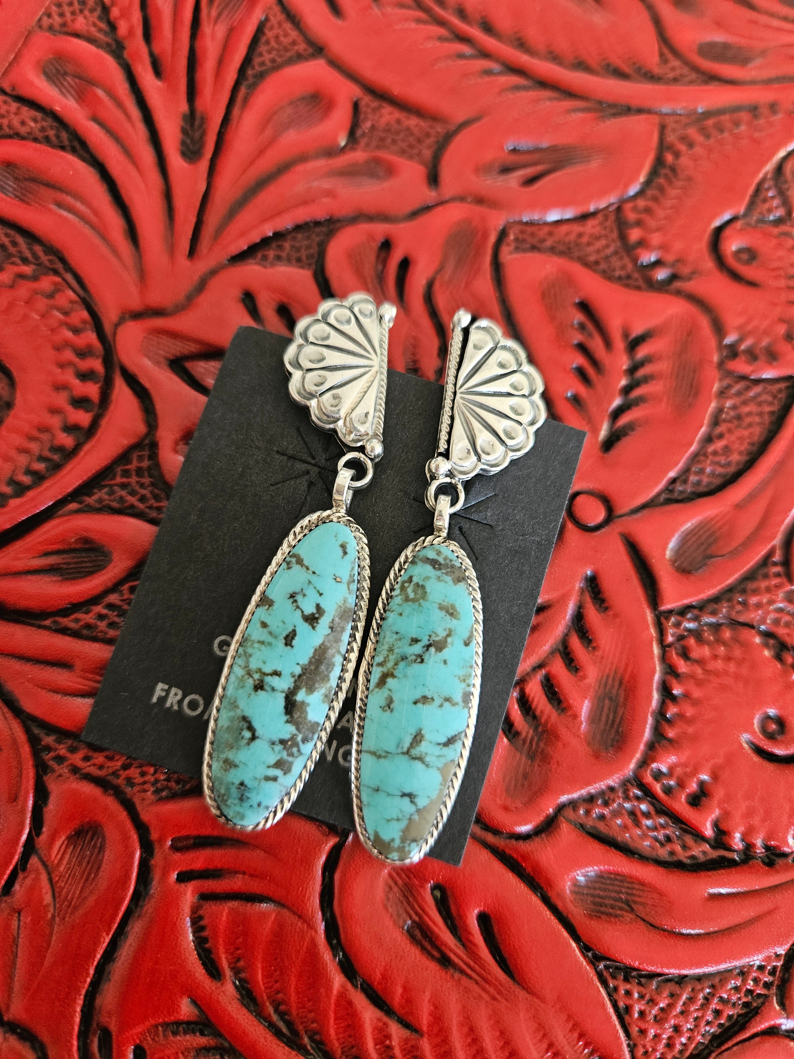 Turquoise Concho Earrings