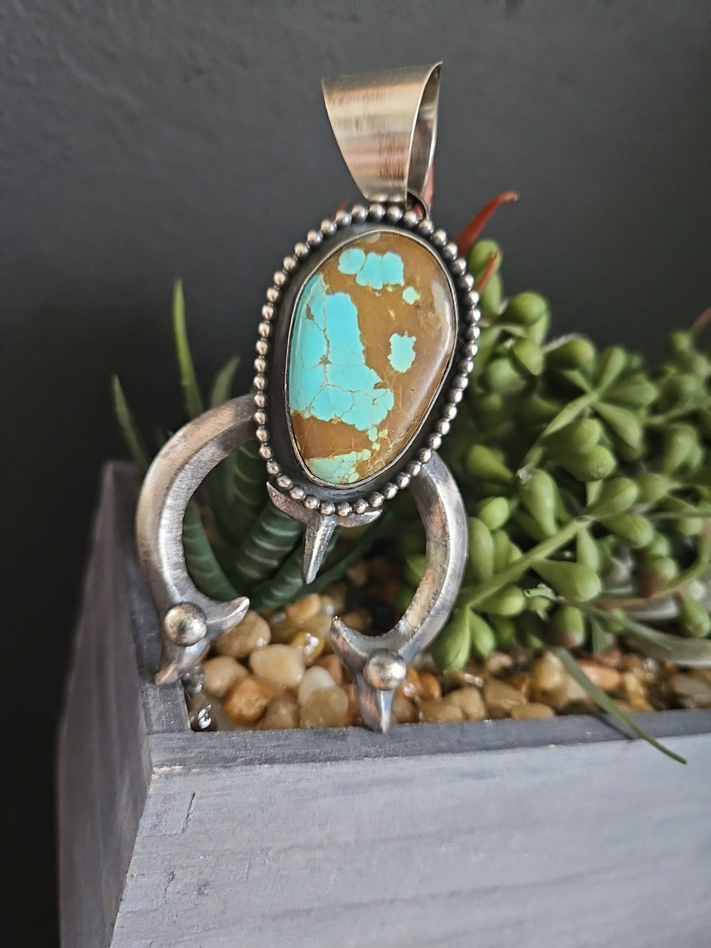 Number 8 Turquoise Naja Pendant