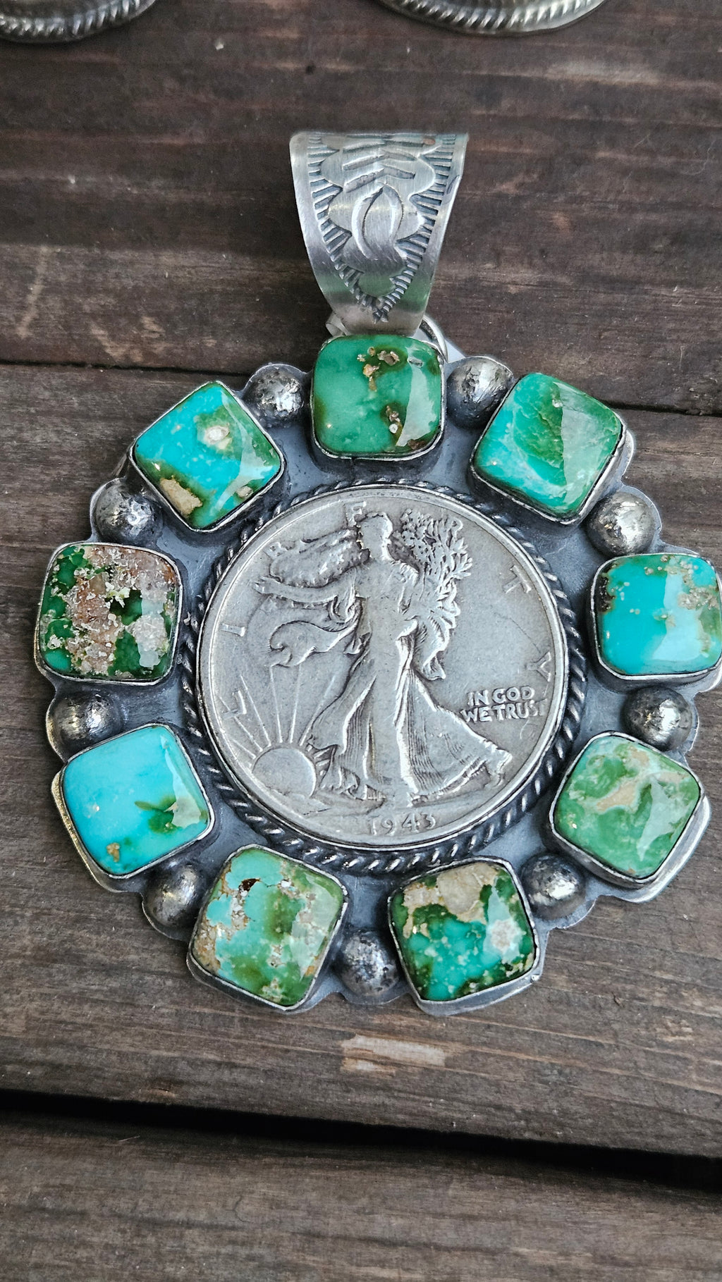 GORGEOUS Big Sonoran Gold Half Dollar Pendant