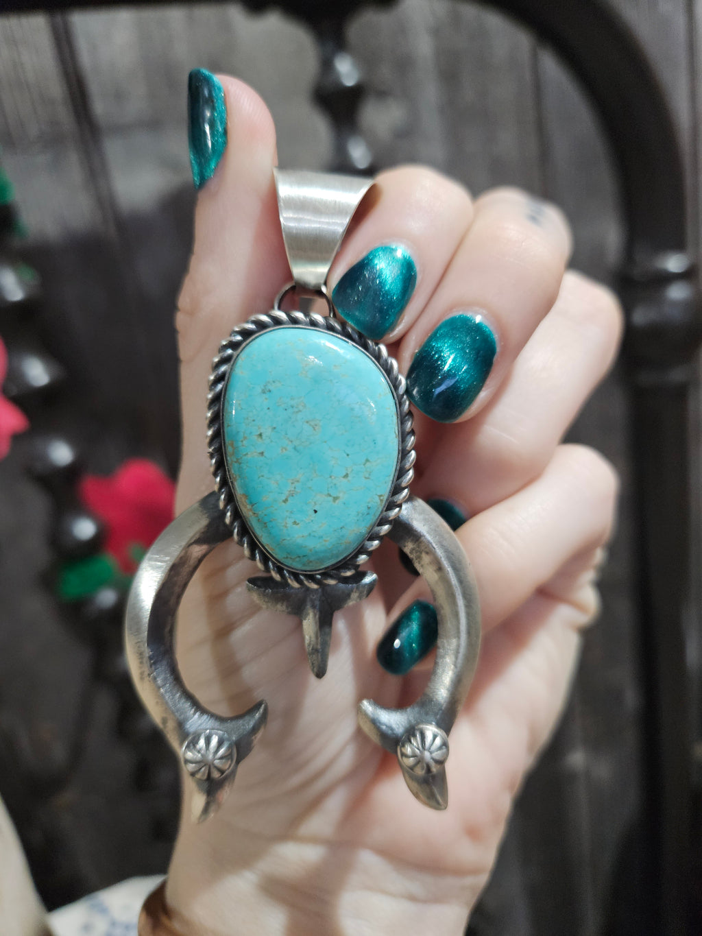 Turquoise Chimney Butte Naja Pendant