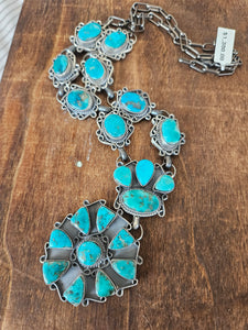 Turquoise Cluster Lariat Necklace SALE