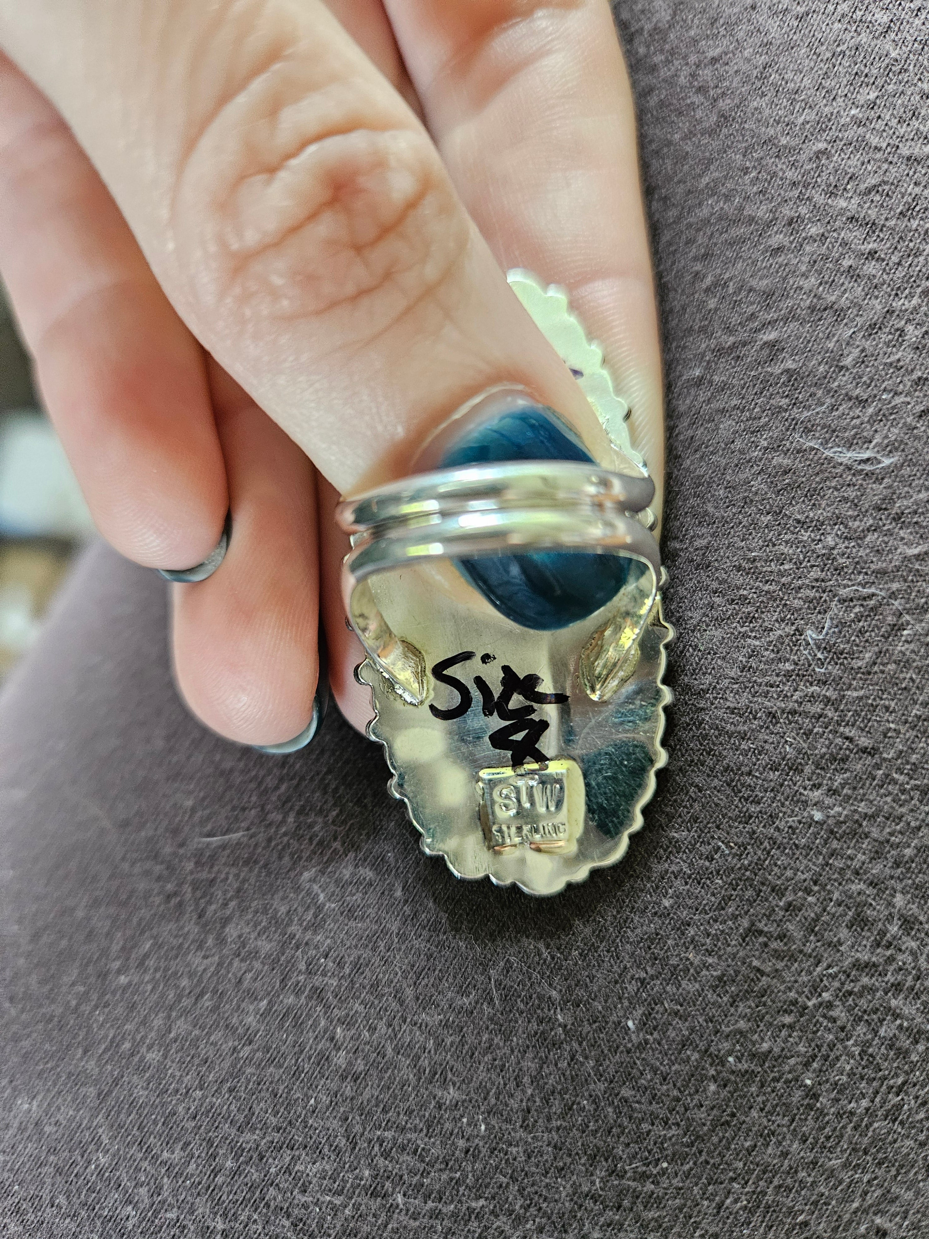 Turquoise Cluster Ring Size 8- SALE