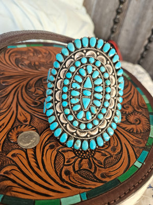 Vintage Turquoise Cluster Cuff