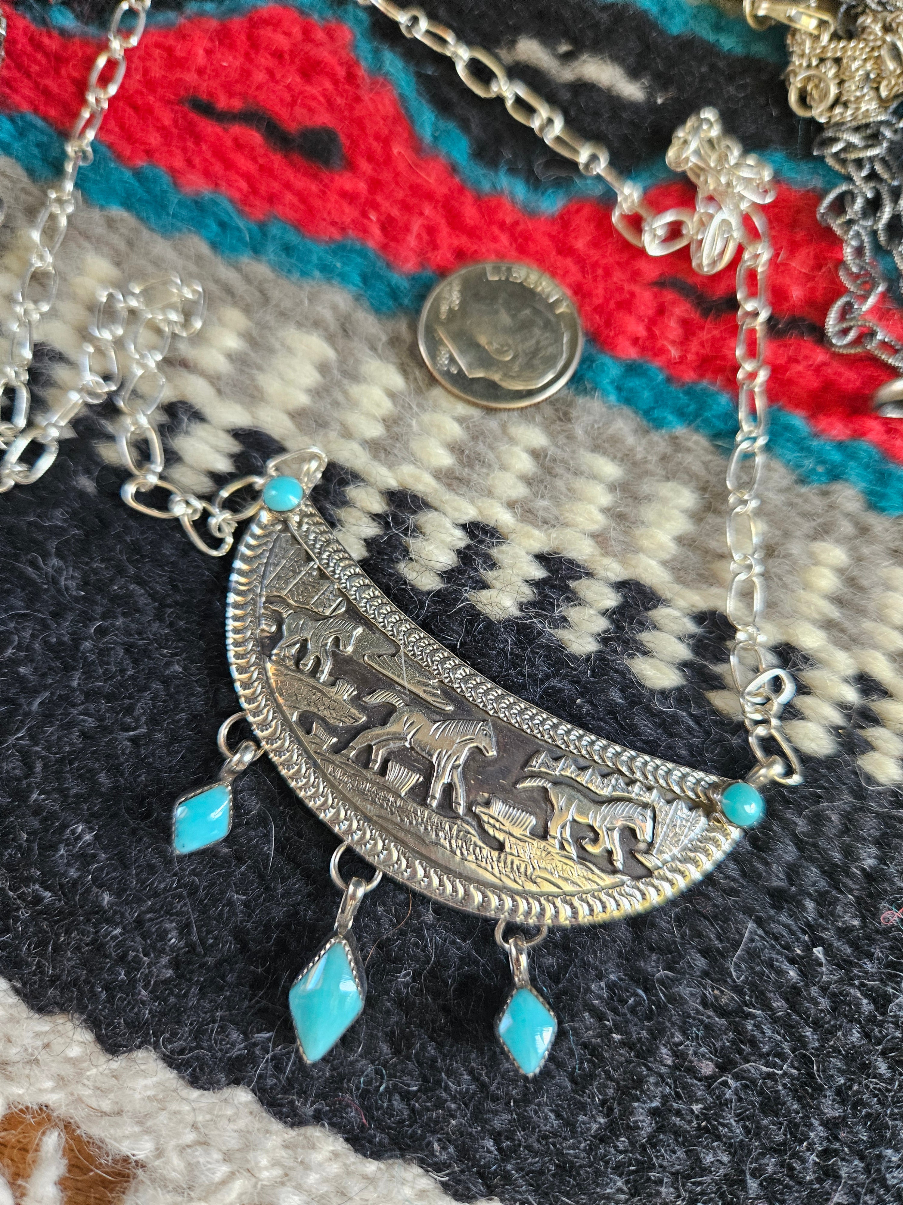 Turquoise Horse Storyteller Necklace SALE