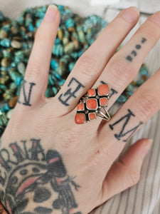 Vintage Coral Ring Size 10.5