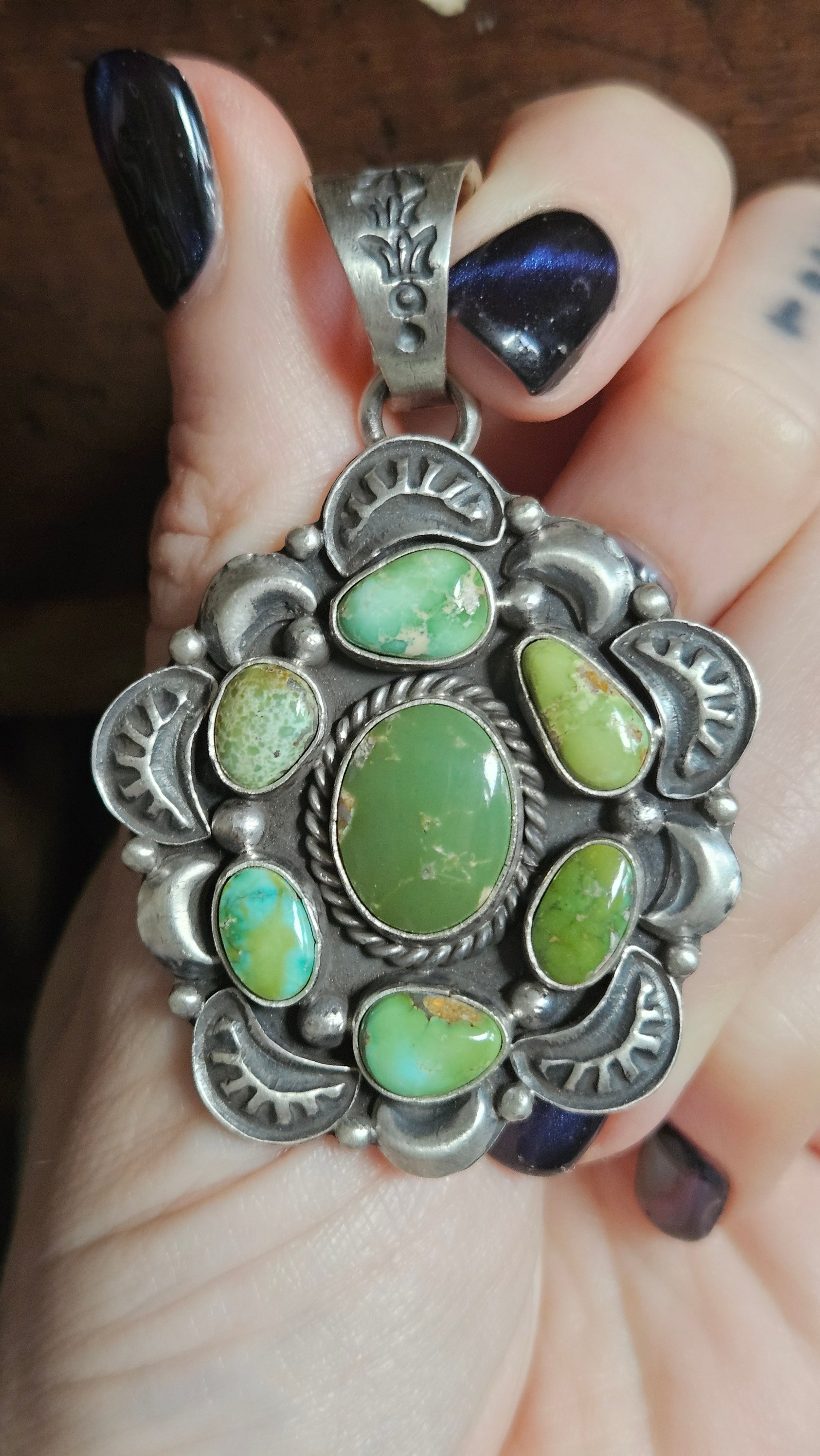 Gorgeous Greens Turquoise Cluster Pendant SALE