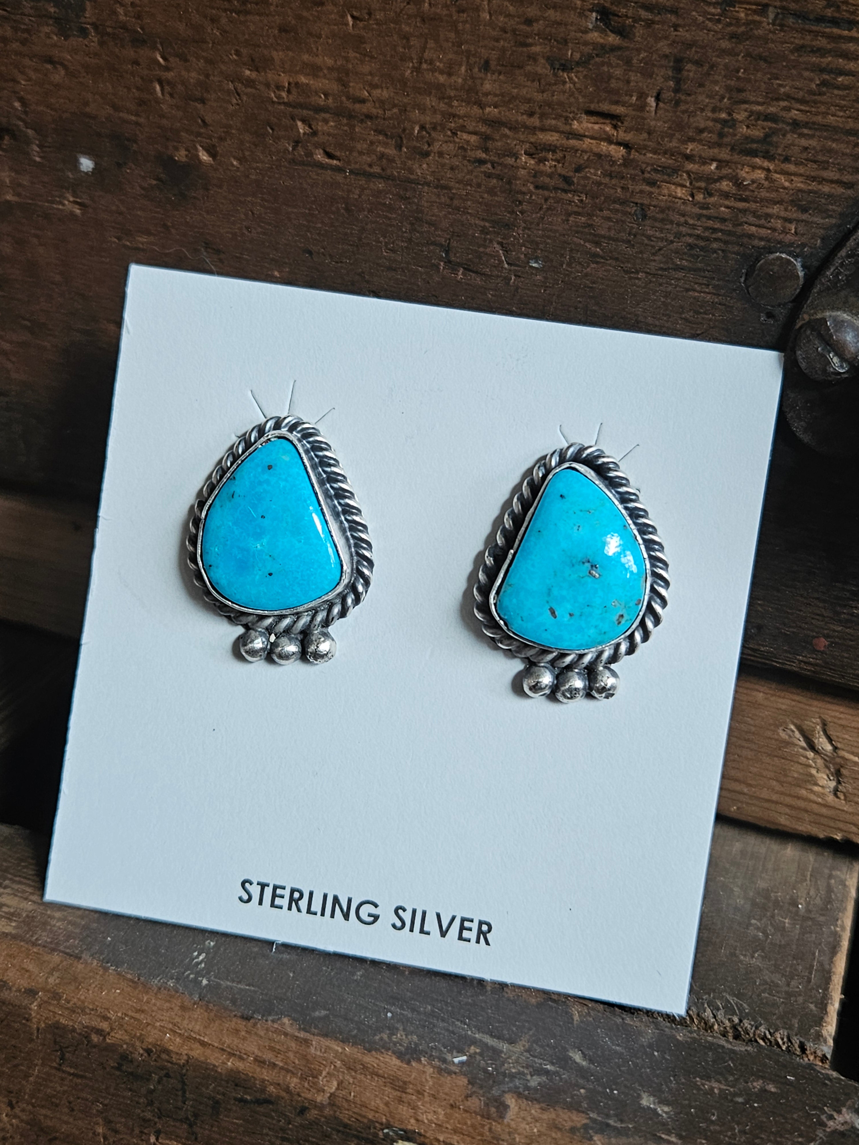 Bright Blue Turquoise Studs