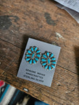 Navajo Handmade Turquoise Cluster Earrings