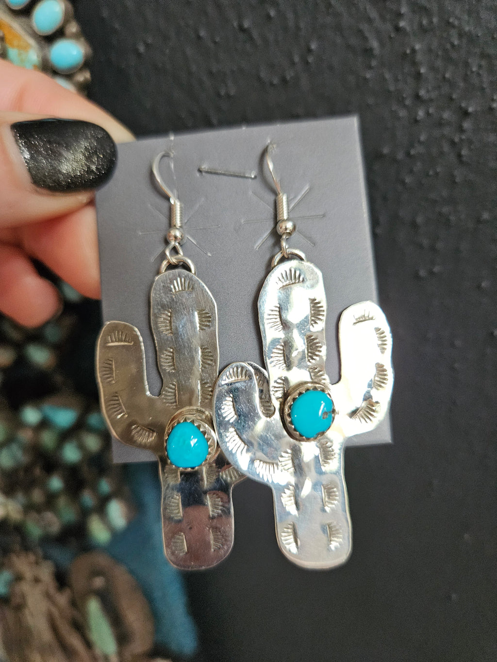 Turquoise Cactus Earrings