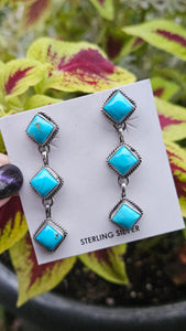 Turquoise Diamond Dangle Earrings SALE