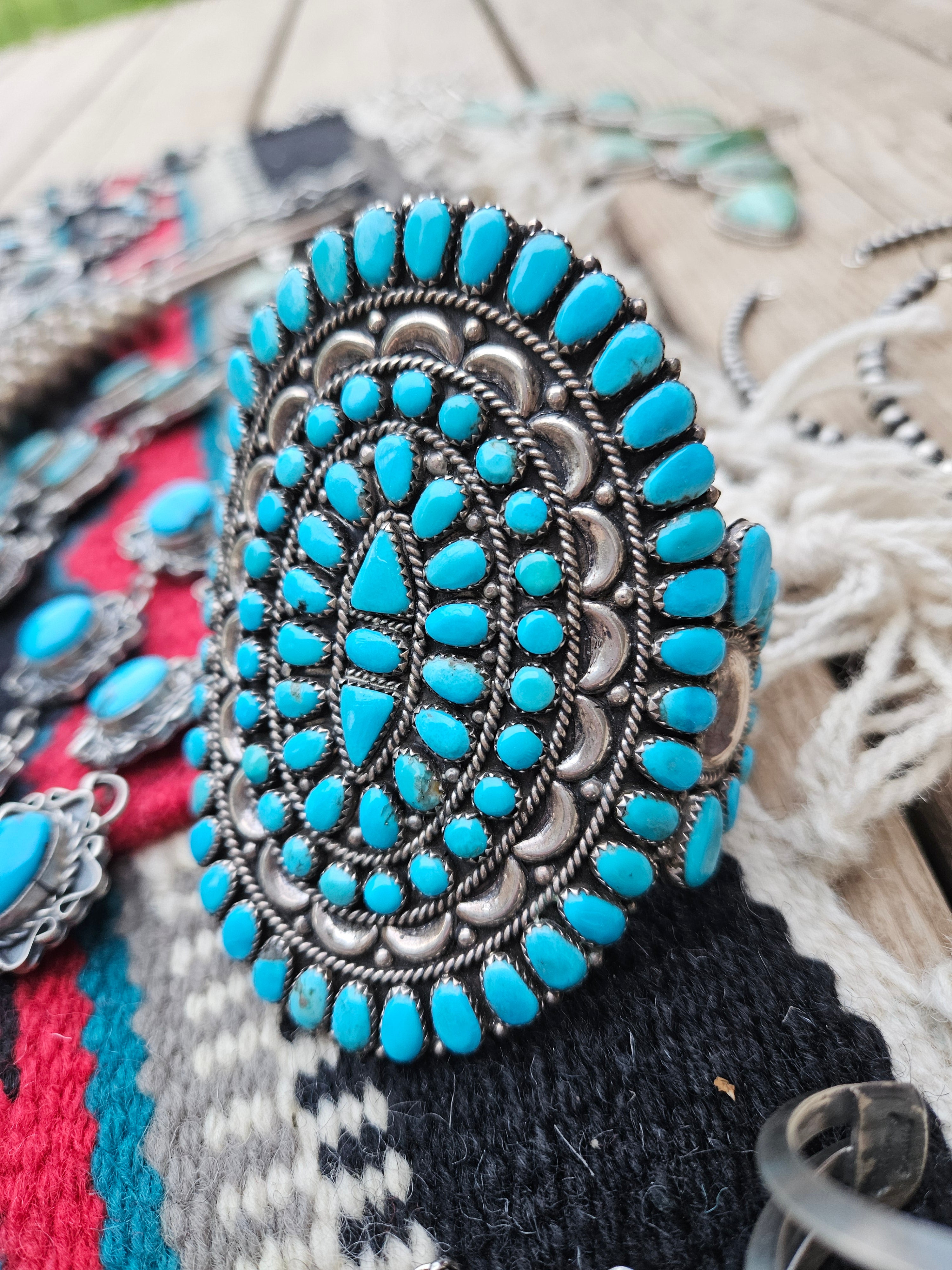 Vintage Turquoise Cluster Cuff SALE