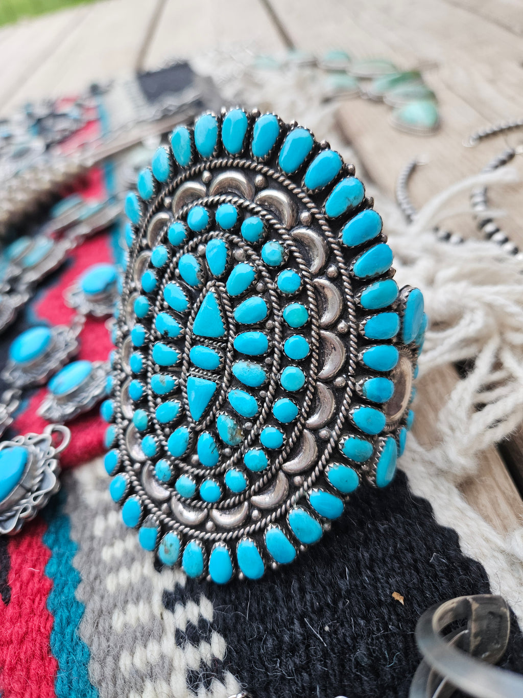 Vintage Turquoise Cluster Cuff SALE