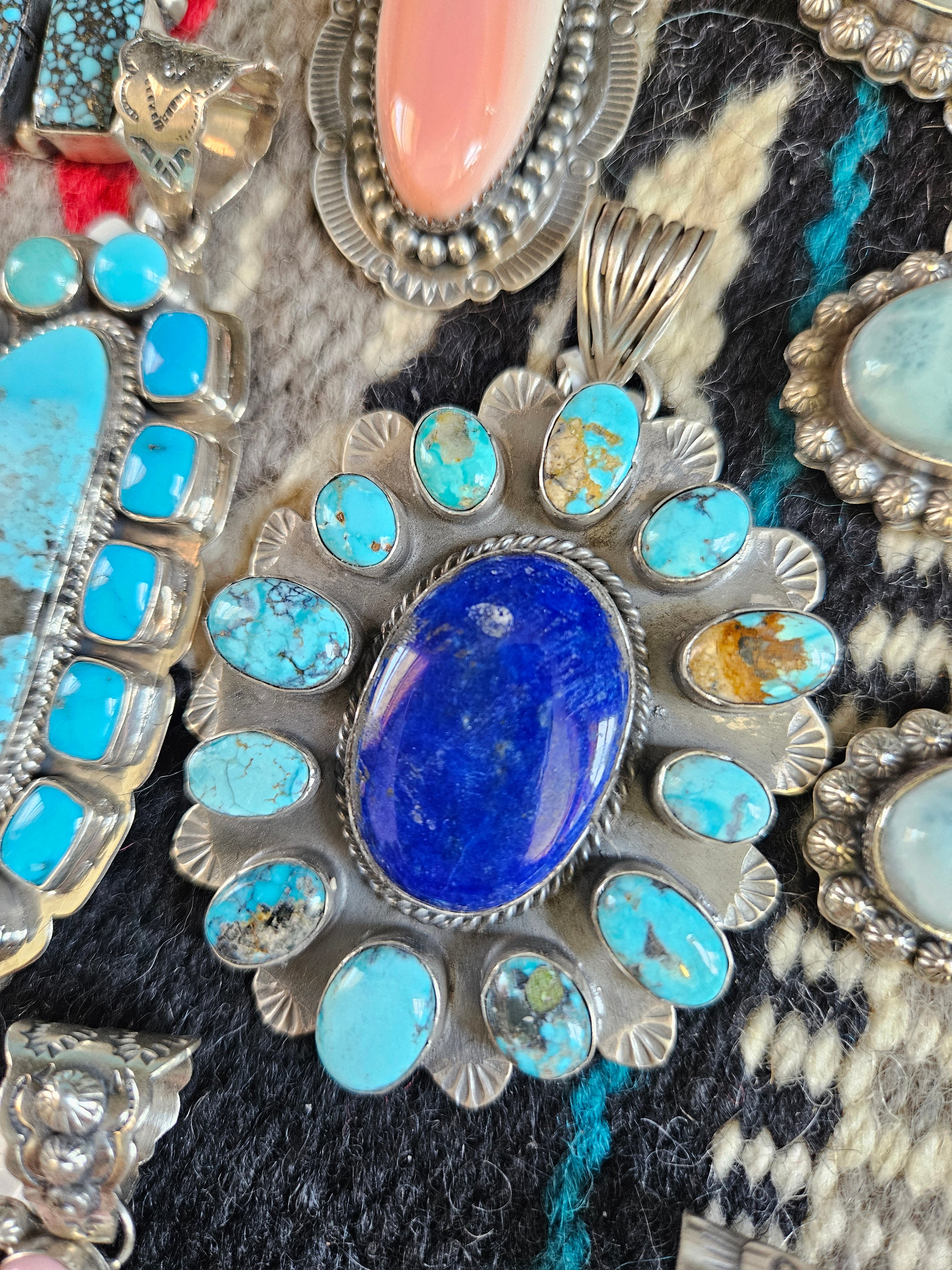 Golden Hills Turquoise & Lapis Pendant SALE