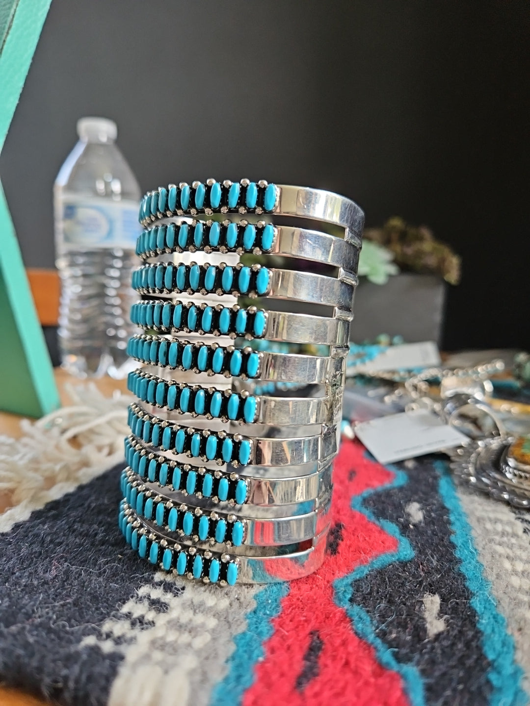 Huge 10 Row Turquoise Statement Cuff SALE