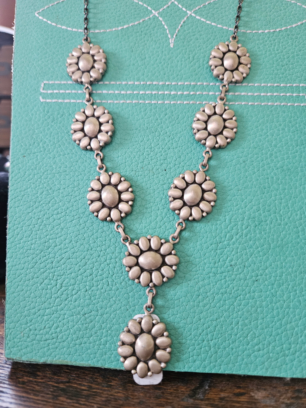 Silver Cluster Lariat Necklace SALE