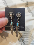 Petite Turquoise Feather Earrings