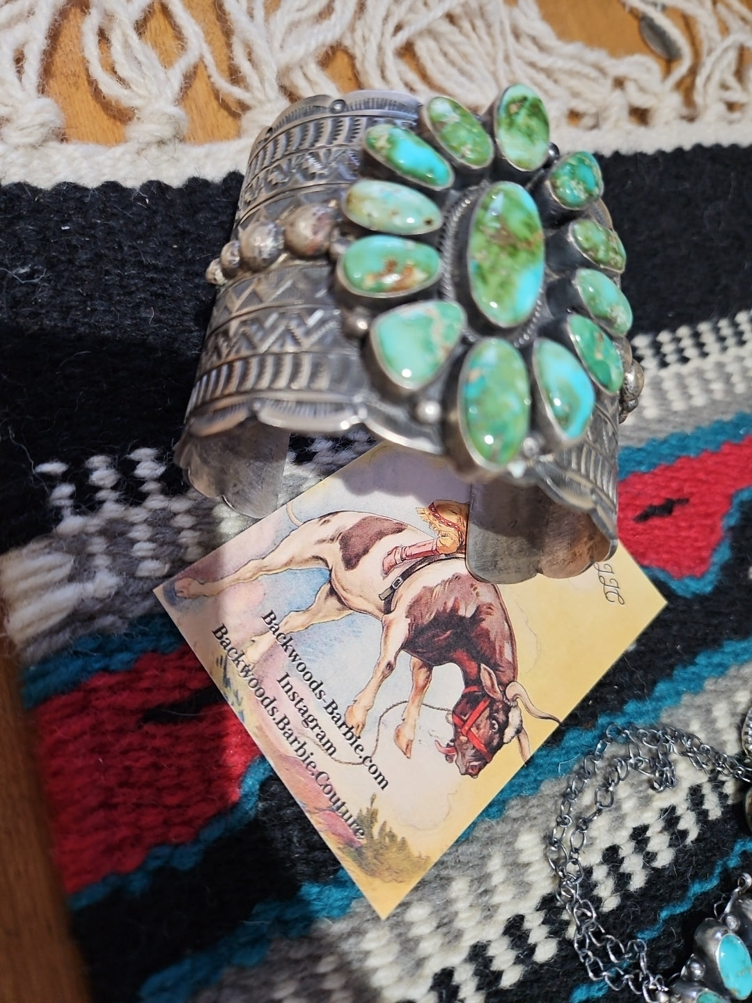 Sonoran Gold Turquoise Cluster Statement Cuff SALE