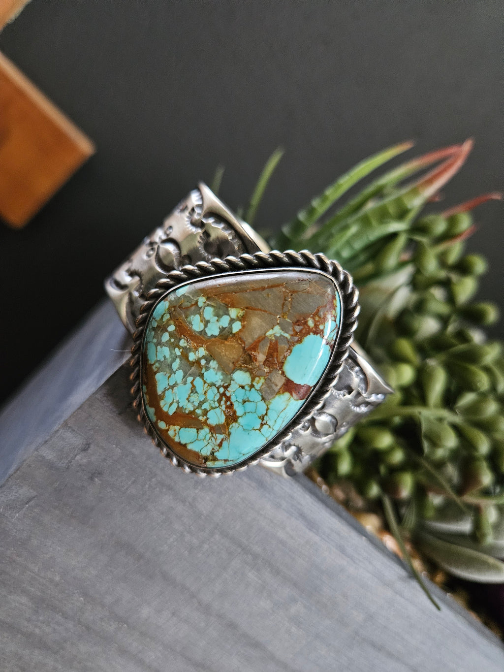 Number 8 Turquoise Cuff by Chimney Butte