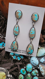 3 Stone Number 8 Turquoise Earrings