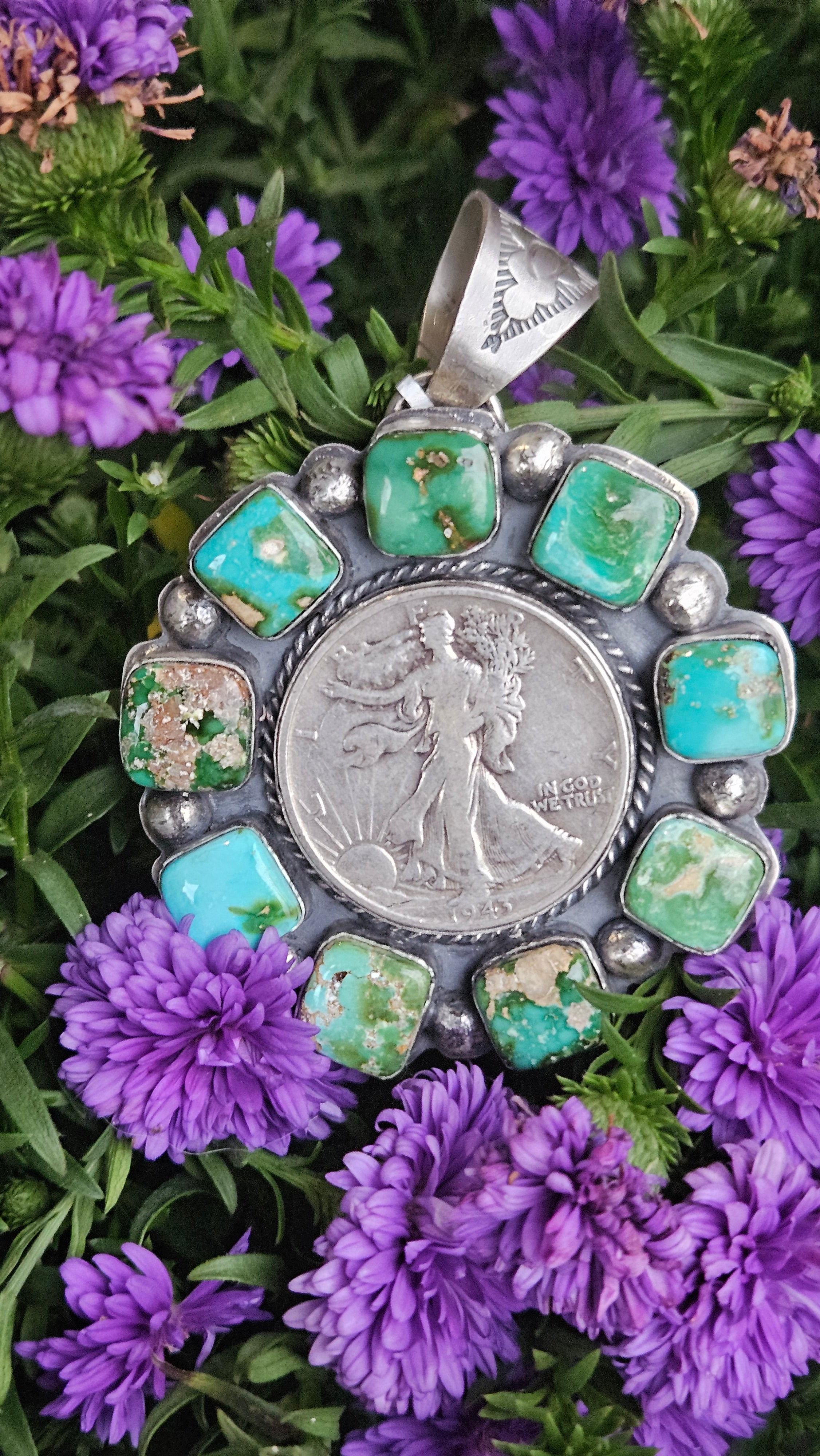 GORGEOUS Big Sonoran Gold Half Dollar Pendant