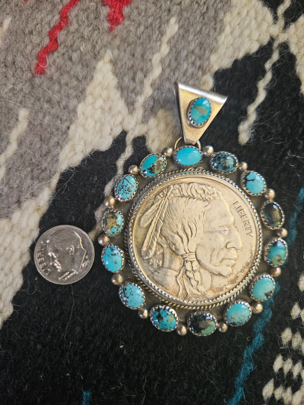 Turquoise Chief Coin Statement Pendant