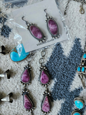 Purple Spiny Oyster Lariat Necklace