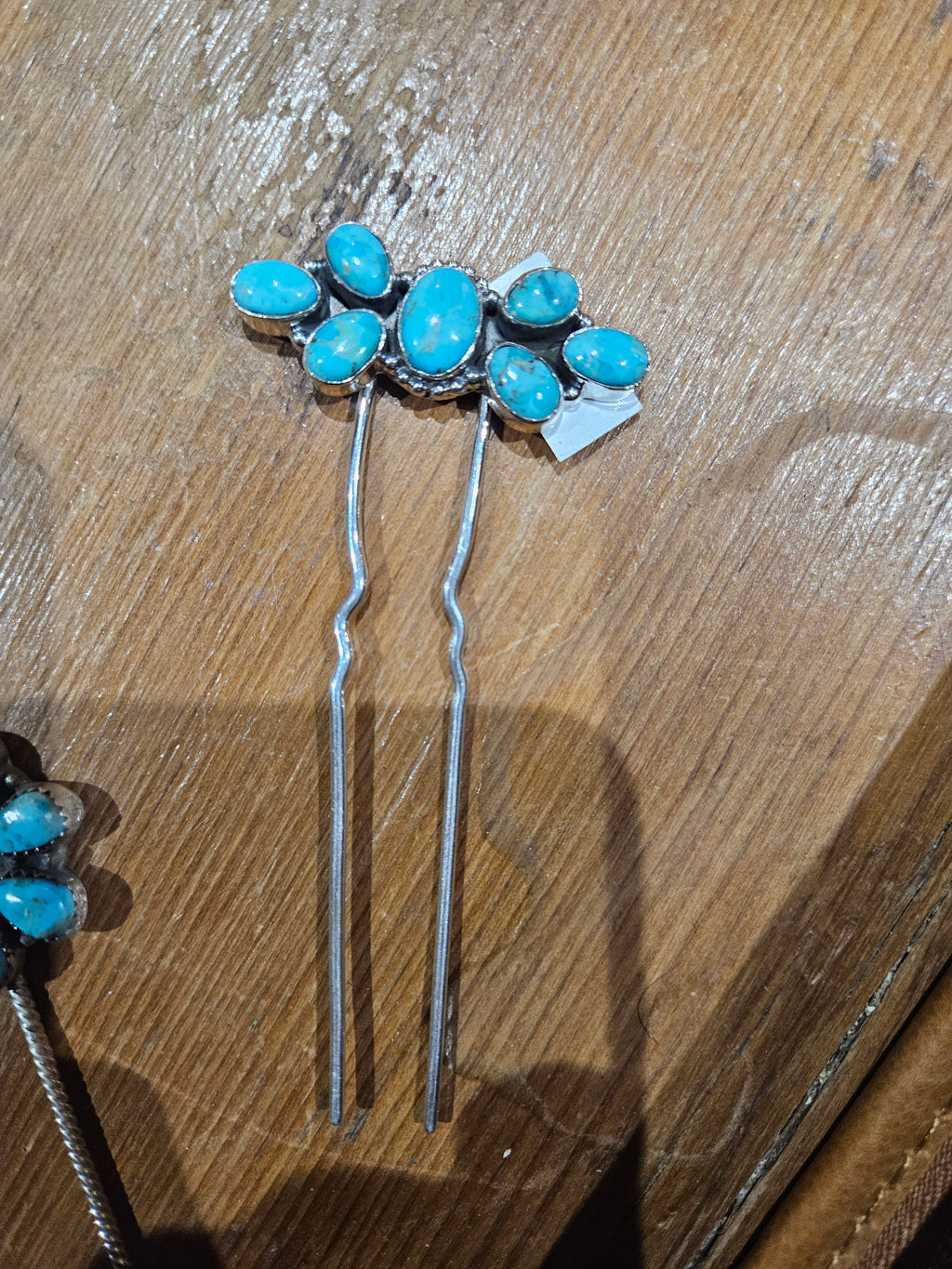 Turquoise Cluster Hair Fork Pin