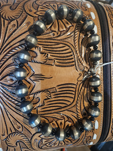 Chimney Butte Navajo Pearls with Onyx Necklace SALE